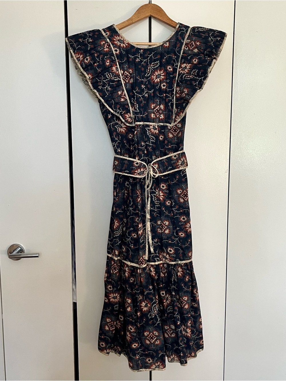 Sea New York Navy Floral Tiered Maxi Dress
